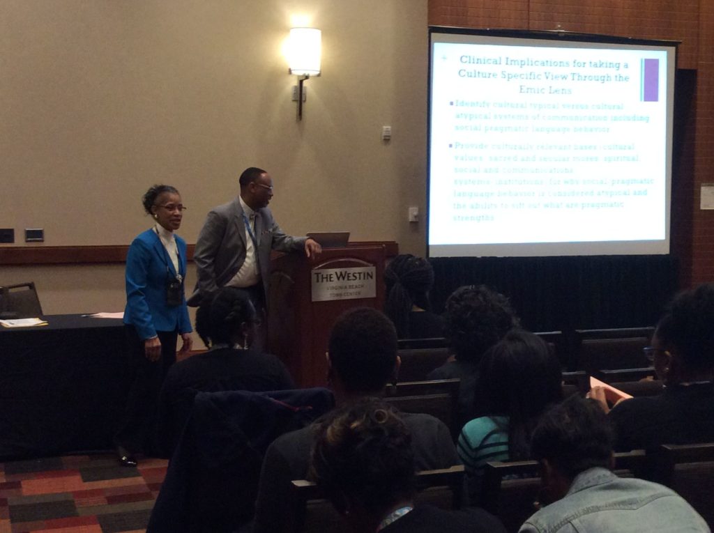 Team presenting at the National Black Association of Speech Language and Hearing.